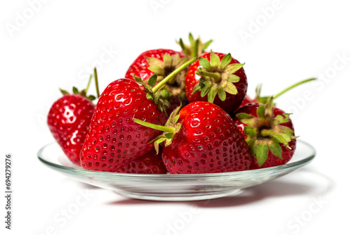 Red ripe strawberries on a white background  strawberries for dessert