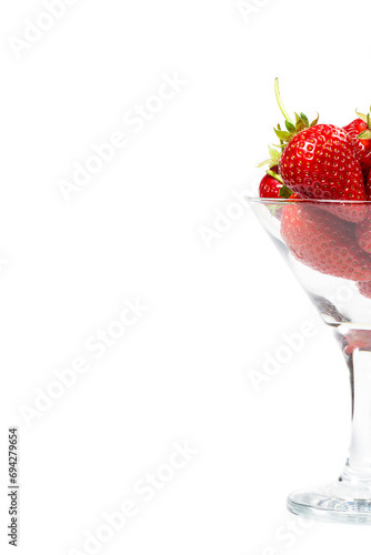 Red ripe strawberries on a white background  strawberries for dessert