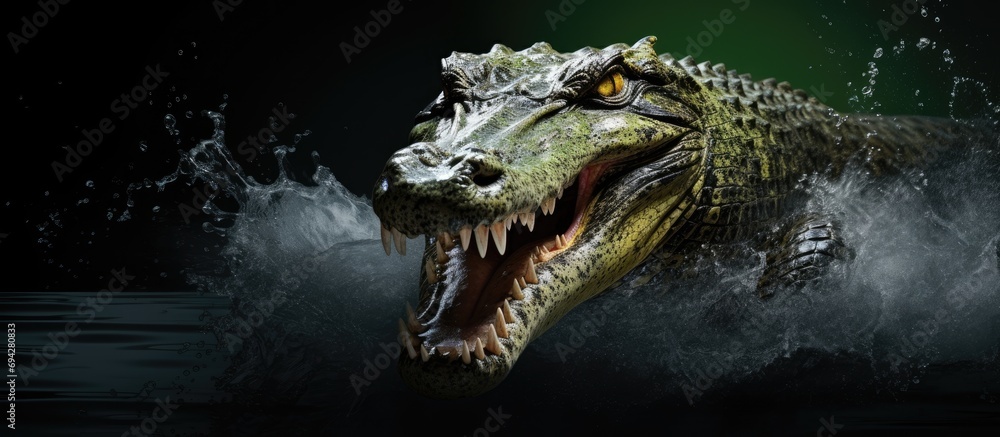 Fototapeta premium Emerging crocodile