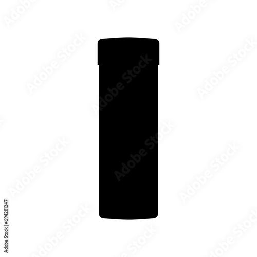 Silhouette of Sport hydration electrolyte tablets with cylinder tube package. Editable vector illustration graphic resources for many purposes.