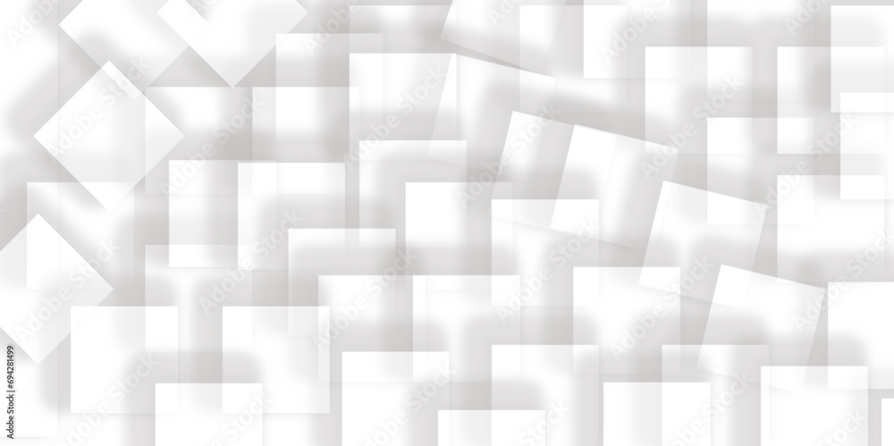 Abstract background with white and gray color technology modern background design.Abstract white square shape with futuristic concept background. Minimal geometric white light background with shadows. Abstract background with white and gray color technology modern background design.Abstract white square shape with futuristic concept background. Minimal geometric white light background with shadows.
