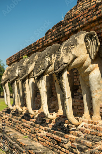 Closeup of Wat Sorasak in Sukhothai Historical Park photo