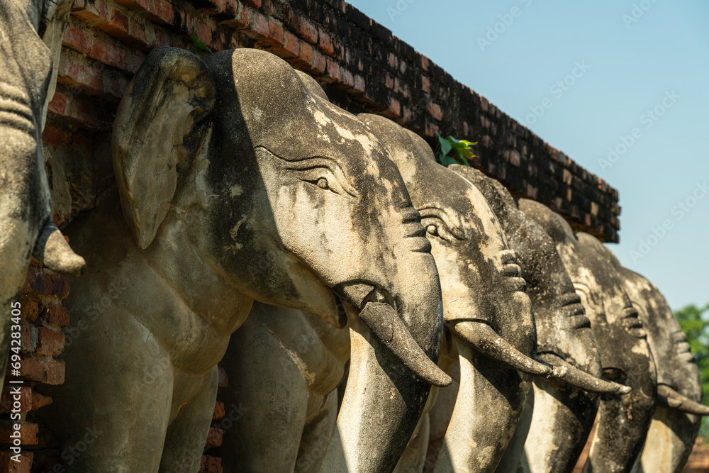 Closeup of Wat Sorasak in Sukhothai Historical Park
