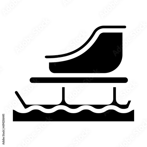 sled glyph icon, related for winter theme. use for web, banner and app development
