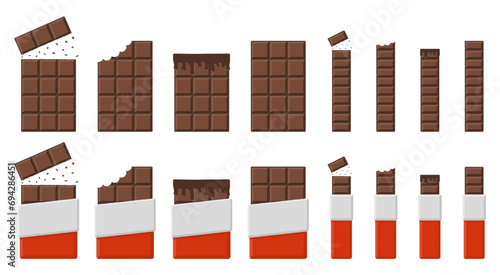 vector set of delicious chocolate bars