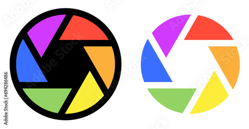 Free Download camera shutter icon vector. Colorful  - GFXLoad