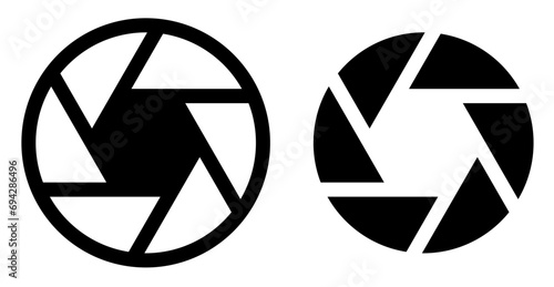 camera shutter icon vector. black