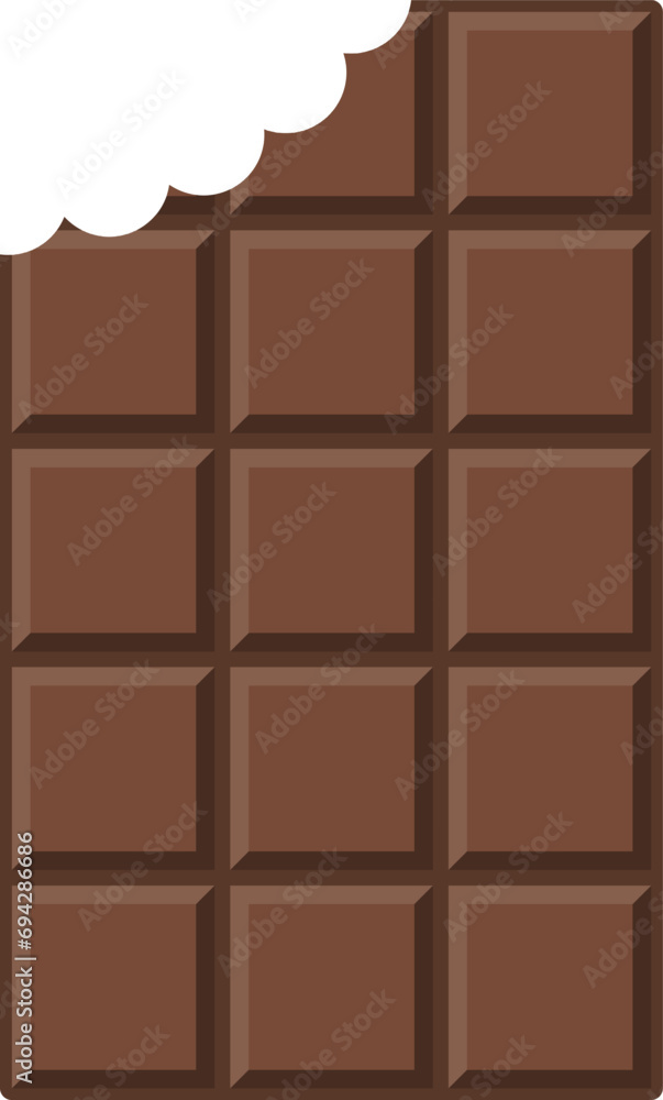 vector of a bitten chocolate bar