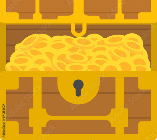 vector treasure chest containing gold coins