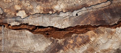Close-up view of fossilized wood from the Petrified Forest in Yellowstone, with visible wood grain and broken pieces.