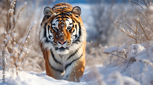 Sibirischer Tiger im Schnee photo