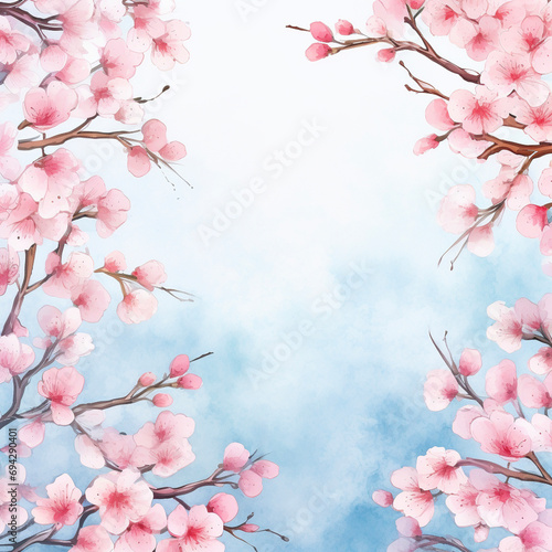 桜の花のある風景 Generative AI