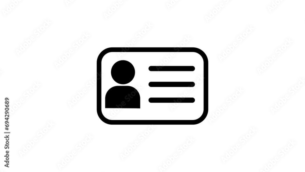 ID Card icon. Identification card outline icon . Driver's license