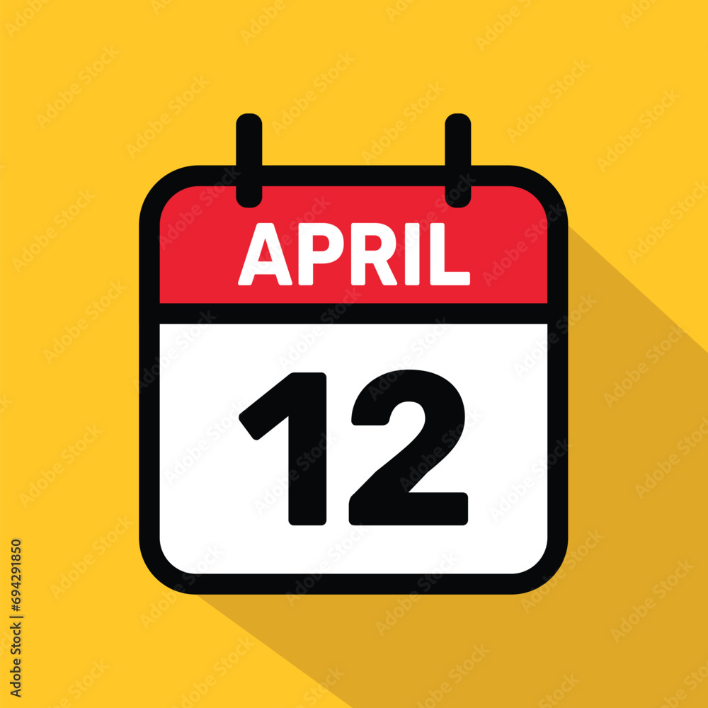 Calendar 12 April Vector illustration background design. Calendar 12 April Vector illustration background design.