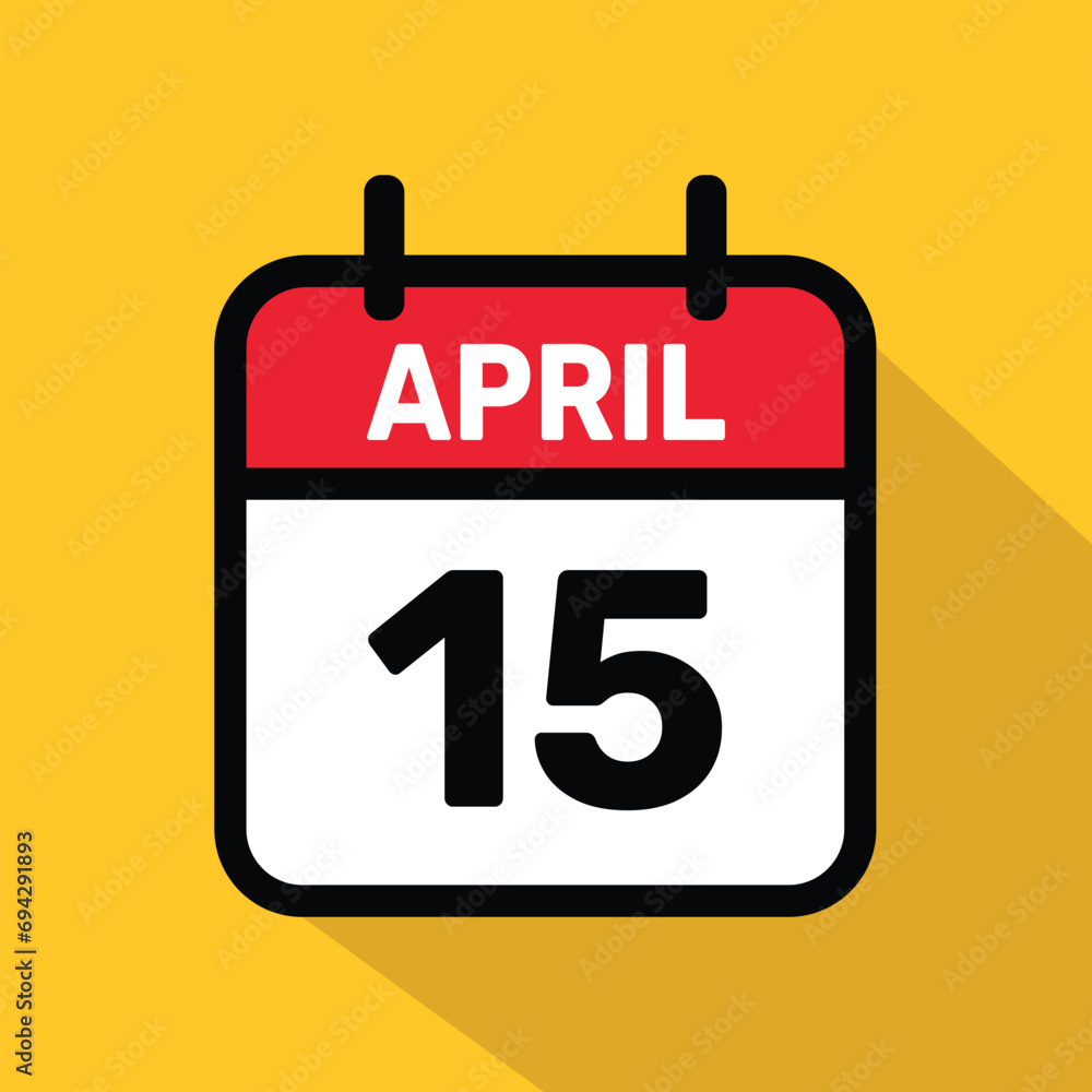 Calendar 15 April Vector illustration background design. Calendar 15 April Vector illustration background design.