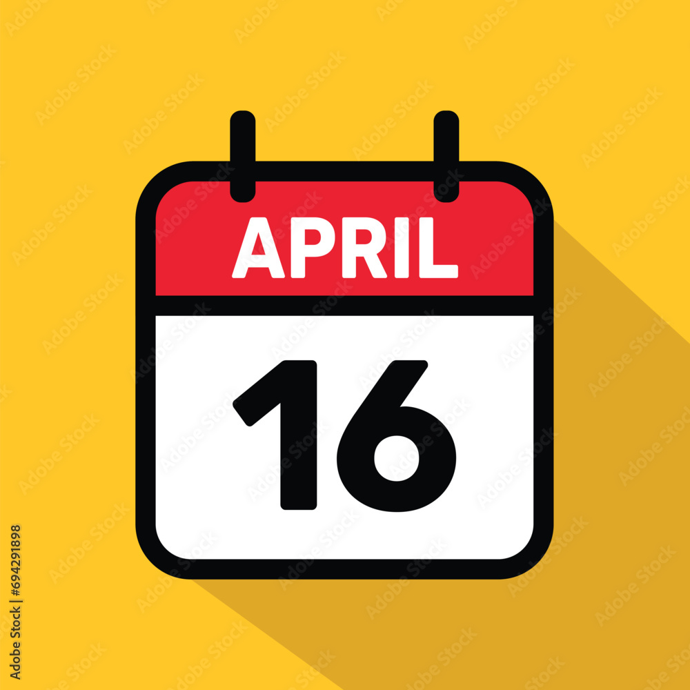 Calendar 16 April Vector illustration background design. Calendar 16 April Vector illustration background design.