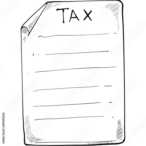 taxes letter handdrawn illustration
