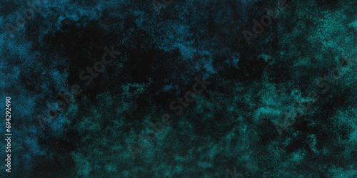 Abstract painted dark cyan color old concrete wall surface for background Deep emerald  green and blue texture or background with stains. High contrast and resolution image with place for text.