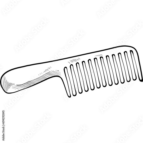 hair comb handdrawn illustration