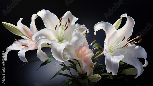 Airbrush-artwork-showcasing-a-lily-in-stunning-realism,-evoking-a-sense-of-floral-enchantment