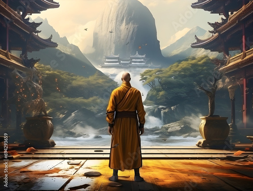 Chinese Kung Fu Monk Warrior AI Artwork
