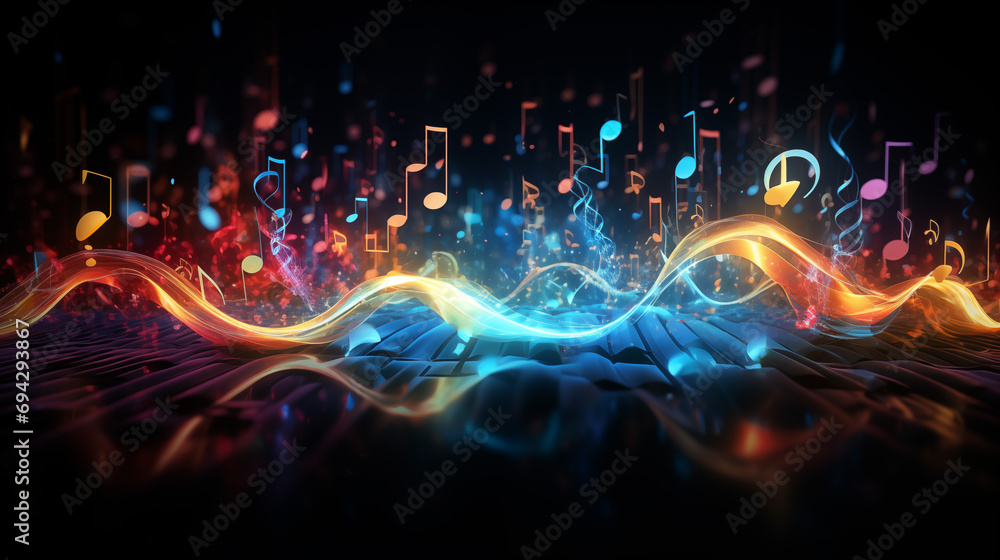 Digital world, Sound wave, Free Melody, Music notes
