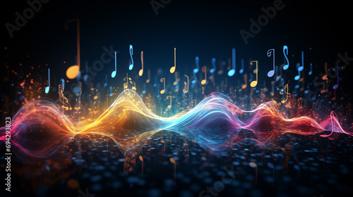 Digital world  Sound wave  Free Melody  Music notes