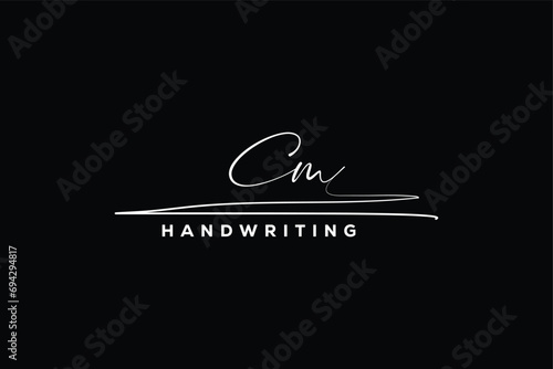 CM initials Handwriting signature logo. CM Hand drawn Calligraphy lettering Vector. CM letter real estate, beauty, photography letter logo design.