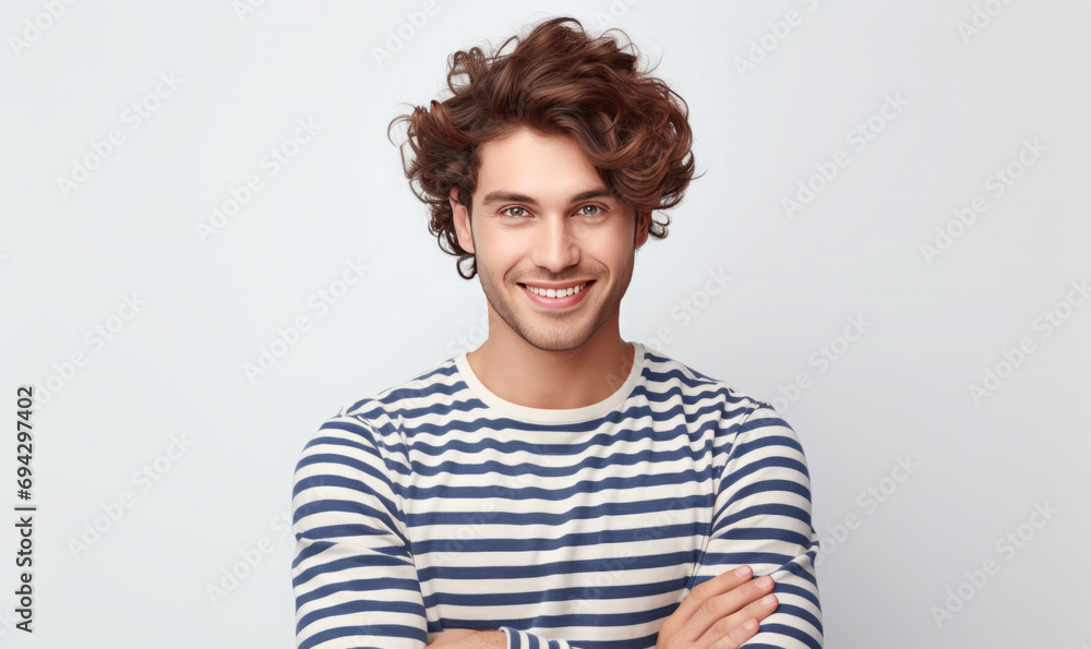 portrait of a man with strip tee shirt portrait of a man with strip tee shirt