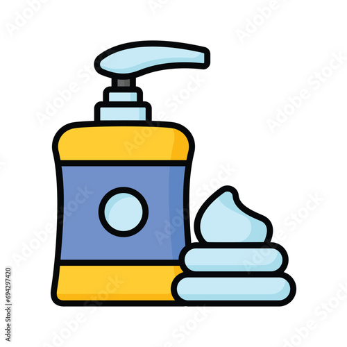 Shaving foam for smooth skin, shaving foam bottle vector design