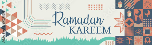 Ramadan Kareem Banner design. Islamic greeting card template Poster, media banner. A set of vector illustrations.