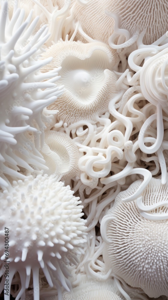 White corals. Vertical background