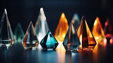 Illuminated Geometric Glass Sculptures