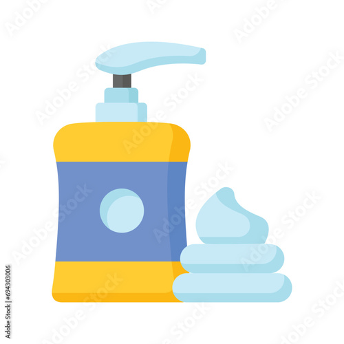 Shaving foam for smooth skin, shaving foam bottle vector design