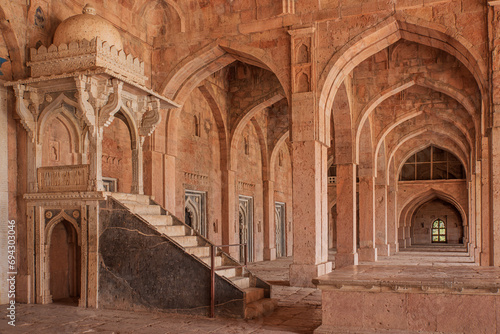 Interior of Jama masjid or mosque, Mandu, Madhya Pradesh, India, Asia.