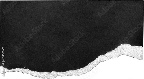 Torn, jagged piece of cardboard paper with crumpled, uneven edge. Worn, distressed, ripped paper for grunge punk banner, vintage poster, corrugated texture. 