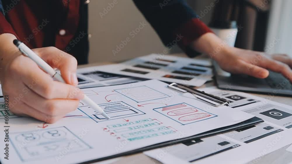 Programmer and Developer coding software application. Programmer and Developer coding software application.