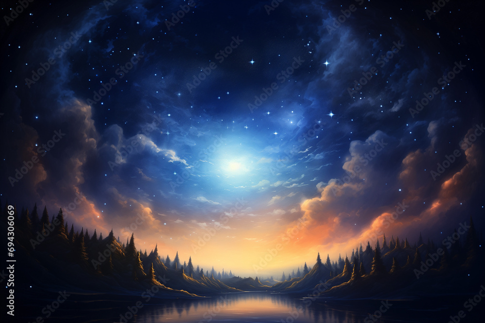 Naklejka premium sunrise in the mountains