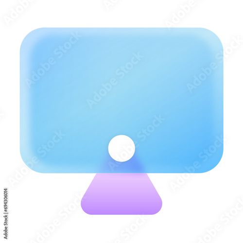 Monitor Glassmorphism UI Icon Sign and Symbol Design Illustrator Png Svg	
