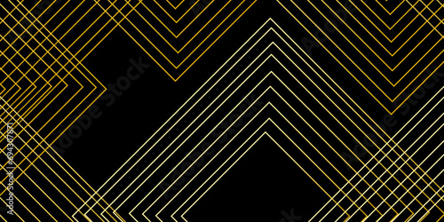 Abstract black background with Gold diagonal lines.abstract futuristic geometric background. Vector banner designTransparent material. Curved surface. Digital lines. Graphic backdrop.
