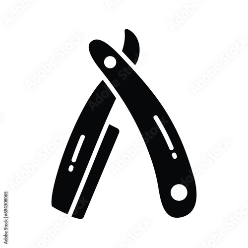 Get your hands on this carefully designed icon of straight razor, barber razor, safety razor