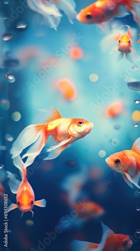 Goldfishes vertical background
