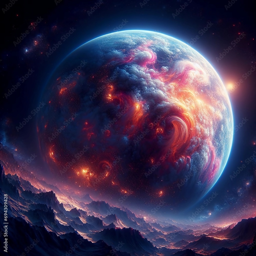 Universe with planets, stars and galaxies in outer space, showing the beauty of space exploration. Generative AI. Universe with planets, stars and galaxies in outer space, showing the beauty of space exploration. Generative AI.