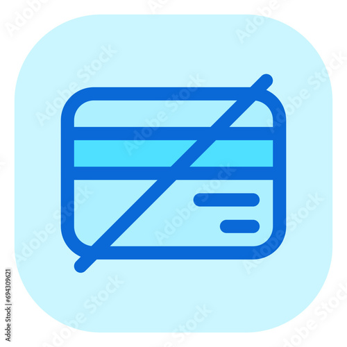 Editable block card, no card payment vector icon. Part of a big icon set family.  Finance, business, investment, accounting. Perfect for web and app interfaces, presentations, infographics, etc