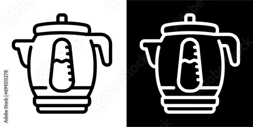 Electric, kettle, home appliances Icon. Electronic Devices Icon And Hardware Icon. Black icon. Black line logo.