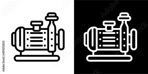 Water pump Icon. Electronic Devices Icon And Hardware Icon. Black icon. Black line logo.