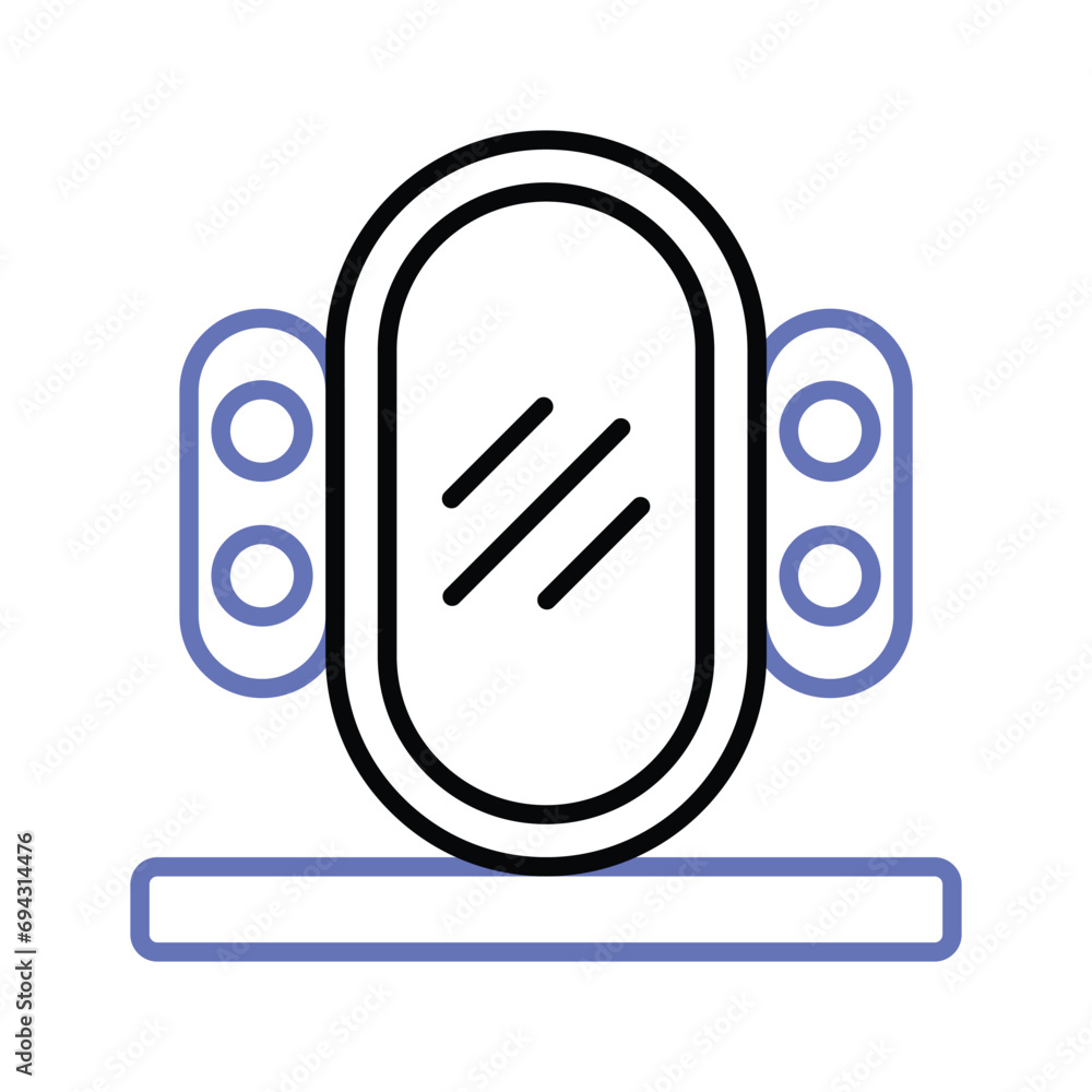An icon of vanity mirror, trendy barber accessories vector design An icon of vanity mirror, trendy barber accessories vector design
