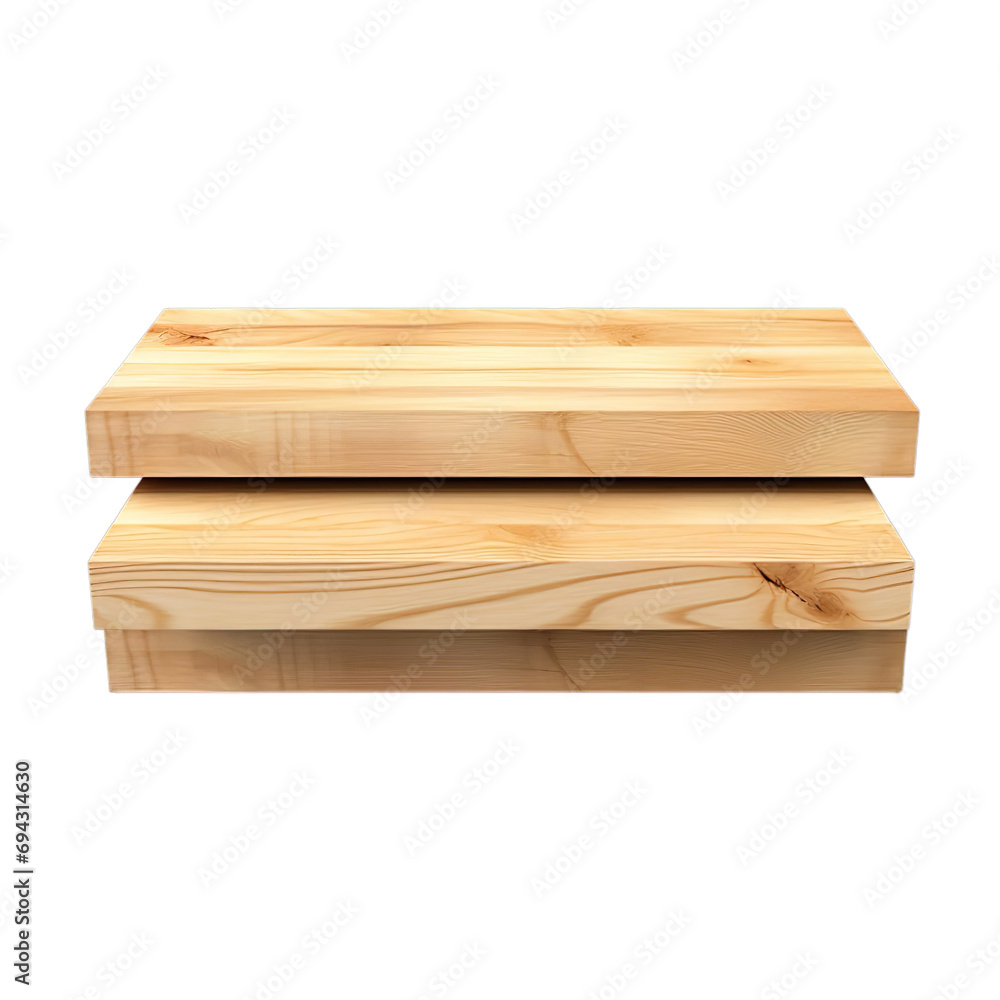 wooden planks isolated on transparent background.