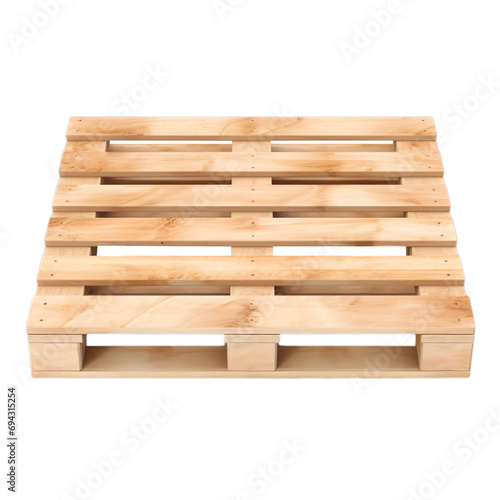 Wooden pallet isolated on transparent background.