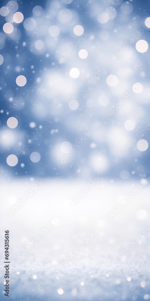 Bokeh blurred winter background. AI generated illustration